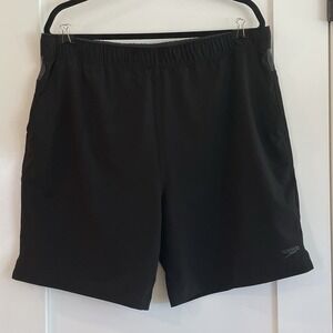 Speedo Mens‎ Swim Shorts Trunks Tech Volley  Black XL Lined Pockets Pool Ocean
